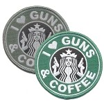 I Love Guns and Coffee Embroidered Patch